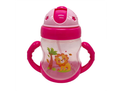 Пляшечка пластикова з ручками MGZ-0322(Pink) 250 мл Пляшечка пластикова з ручками MGZ-0322(Pink) 250 мл