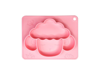 Силіконова тарілка-килимок "Баранчик" MGZ-0125(Pink) 18х23 см