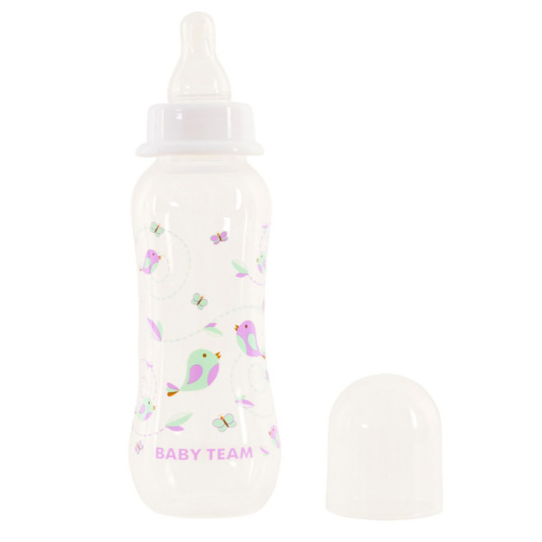 Пляшечка для годування з силіконовою соскою 1121_білий 250 мл