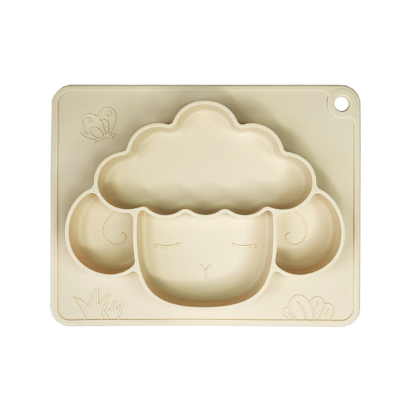 Силіконова тарілка-килимок "Баранчик" MGZ-0125(Beige) 18х23 см Силіконова тарілка-килимок "Баранчик" MGZ-0125(Beige) 18х23 см