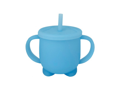 Силіконова чашка-поїлка з кришкою MGZ-0302(Blue) 200 мл