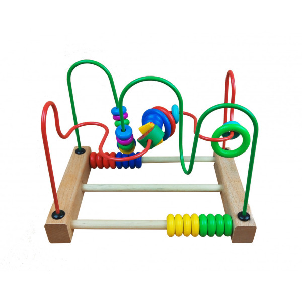 Розвиваюча іграшка каталка з лабіринтом MD 1241 дерев'яна 1241-3 Розвиваюча іграшка каталка з лабіринтом MD 1241 дерев'яна 1241-3