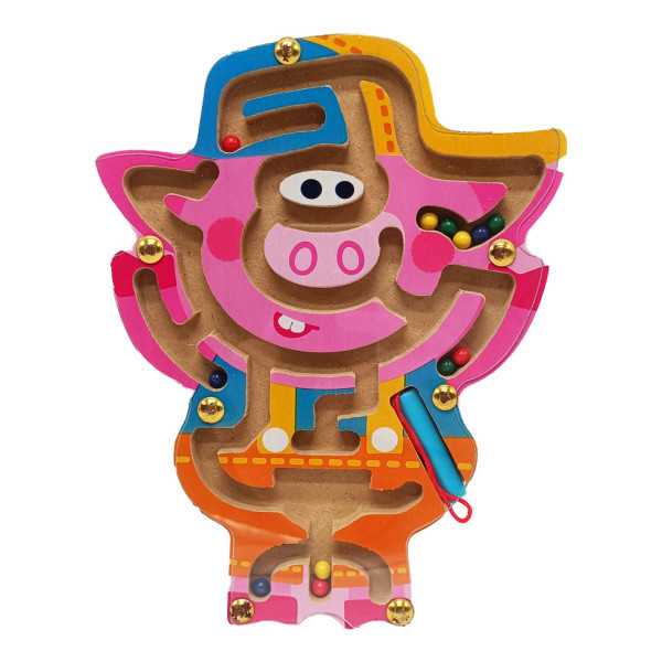 Дерев'яна магнітна іграшка Лабіринт MD 1792-1 Порося Дерев'яна магнітна іграшка Лабіринт MD 1792-1 Порося