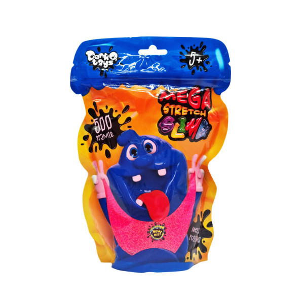 Лізун-антистрес "Mega Stretch Slime" SLM-12-01U 500 гр Рожевий