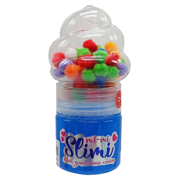 Іграшка-антистрес Слайм Mi-mi Slimi 71827ST(Light-Blue) з помпонами Іграшка-антистрес Слайм Mi-mi Slimi 71827ST(Light-Blue) з помпонами