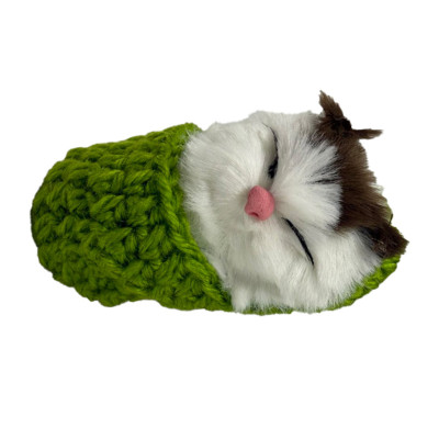 Дитячий антистрес "Котик спить у вязаній тапочці" MM418(Green)