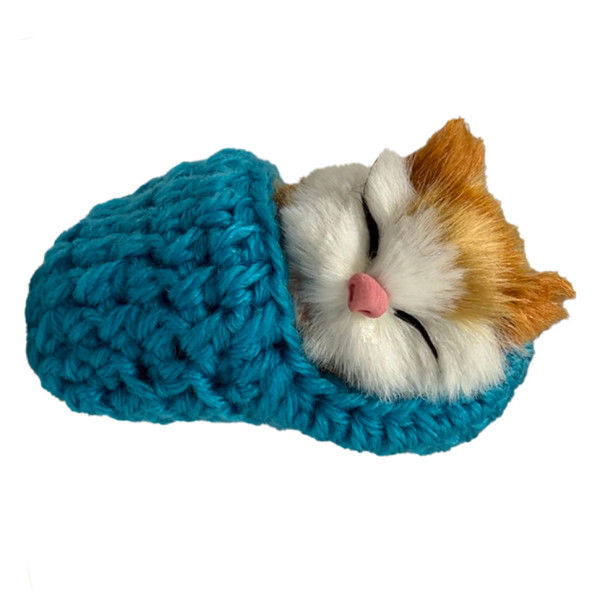 Дитячий антистрес "Котик спить у вязаній тапочці" MM418(Blue)