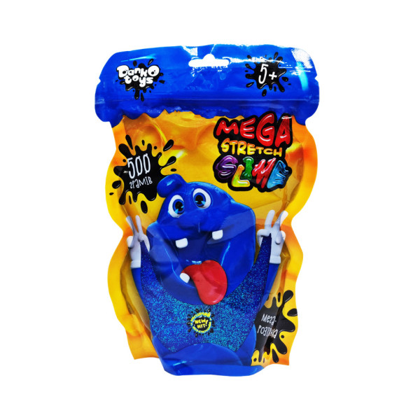 Лізун-антистрес "Mega Stretch Slime" SLM-12-01U 500 гр Синій Лізун-антистрес "Mega Stretch Slime" SLM-12-01U 500 гр Синій