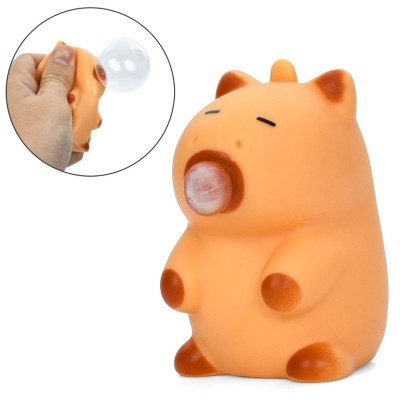 Дитяча іграшка-надувашка "Капібара з жуйкою" MS 4736 7 см