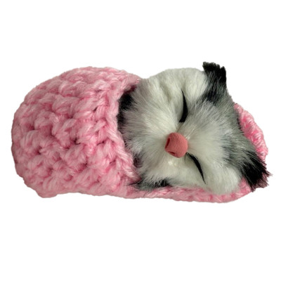 Дитячий антистрес "Котик спить у вязаній тапочці" MM418(Pink)