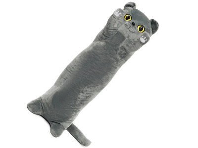 М'яка іграшка "Кіт батон" K15312 сірий, 100 см