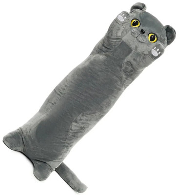 М'яка іграшка "Кіт батон" K15312 сірий, 100 см
