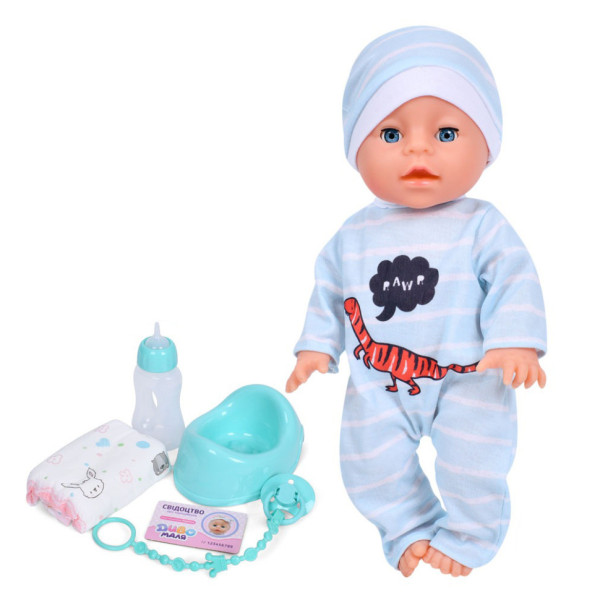 Дитяча іграшка Пупс YL2435A-2 33 см пє звукові ефекти аксесуари в наборі