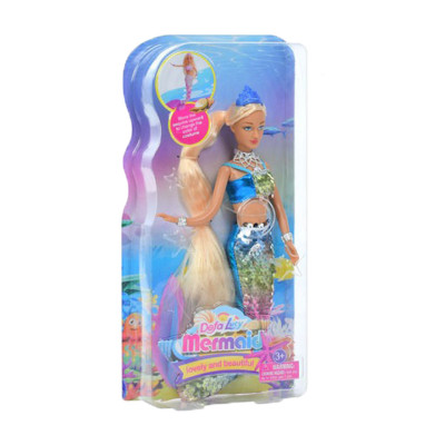 Дитяча лялька "Русалка" 8433(Blue) блакитний вбрання з паєтками 29 см