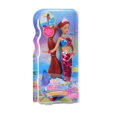 Дитяча лялька "Русалка" 8433(Red) червоний вбрання з паєтками 29 см