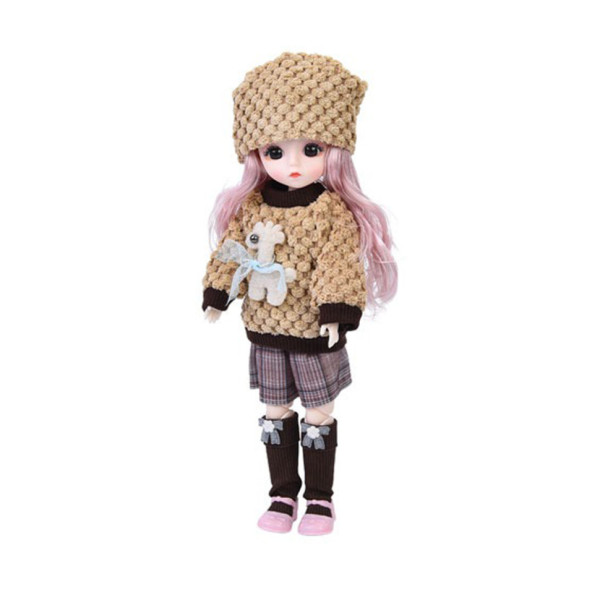 Дитяча іграшкова лялька F0322(Brown-1) шарнірна розмір 29 см