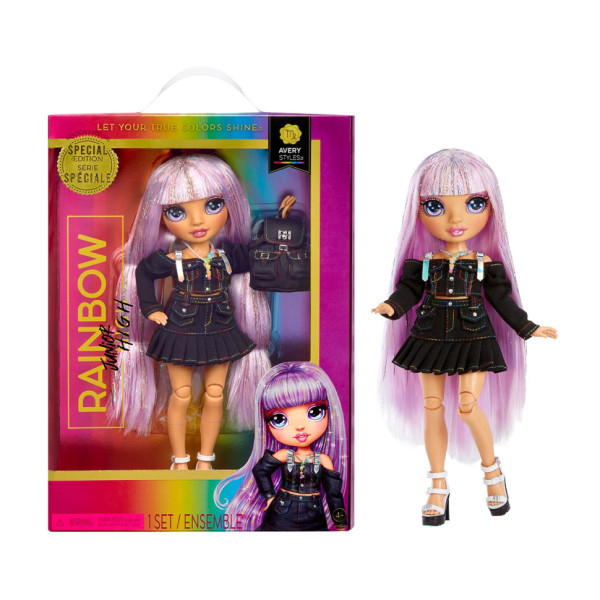 Лялька дитяча "Ейвері Стайлз" Rainbow High 590798 серії "Junior High" з аксесуарами Лялька дитяча "Ейвері Стайлз" Rainbow High 590798 серії "Junior High" з аксесуарами
