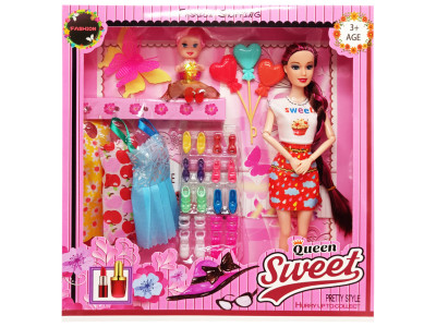 Ігровий набір Лялька з донькою "Quenn Sweet" 313K43(Orange-Blue) з аксесуарами