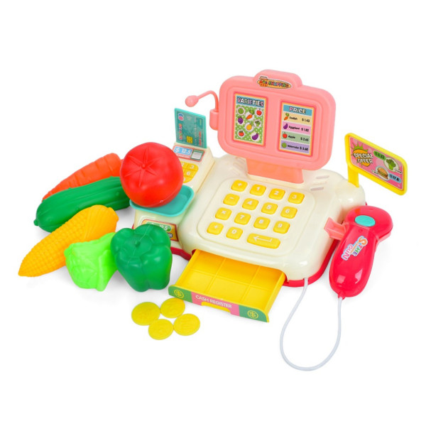 Дитячий ігровий касовий апарат 682-2A-2B(Pink) сканер гроші продукти Дитячий ігровий касовий апарат 682-2A-2B(Pink) сканер гроші продукти