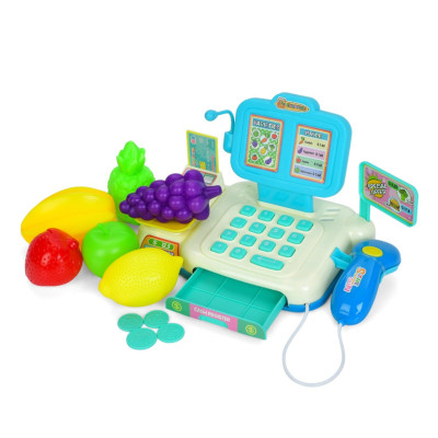 Дитячий ігровий касовий апарат 682-2A-2B(Blue) сканер гроші продукти