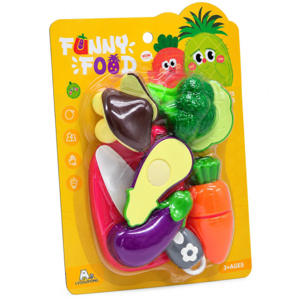 Ігровий набір продуктів на липучці Funny Food 228R5-5 з ножем та дощечкою