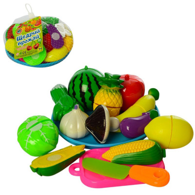 Дитячий ігровий набір "Продукти" 2018 В-2 на липучці овочі та фрукти
