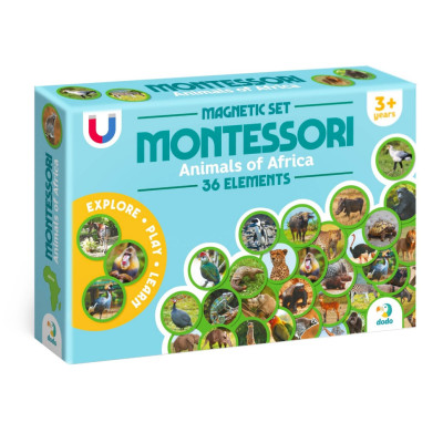 Дитячий магнітний набір Монтесорі "Тварини на континентах: Африка" 200284 36 елементів Дитячий магнітний набір Монтесорі "Тварини на континентах: Африка" 200284 36 елементів