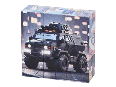 Дитячий магнітний кубік-пазл "Машини будівельні" CL325-3 3 х 3