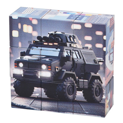 Дитячий магнітний кубік-пазл "Машини будівельні" CL325-3 3 х 3