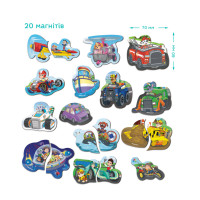 Дитячий набір магнітів "Дорожні пригоди" 200667 20 великих магнітів