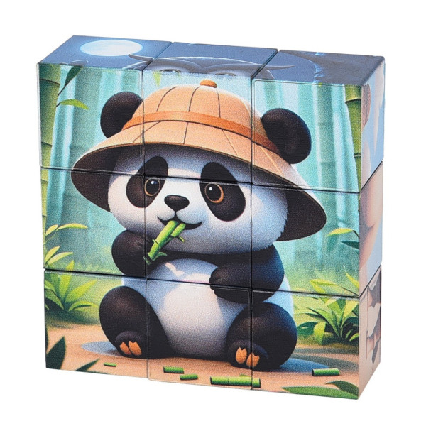 Дитячий магнітний кубік-пазл "Дикі тварини" CL325-2 3 х 3