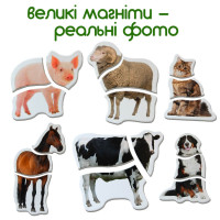 Магнітні пазли "Ферма" ML4031-19 EN 18 великих магнітів 6 тварин