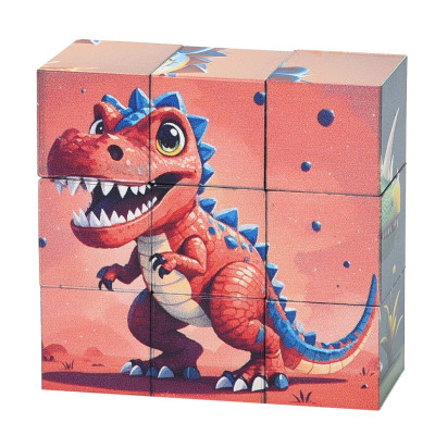 Дитячий магнітний кубік-пазл "Дракони-динозаври" CL325-1 3 х 3