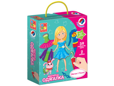 Дитяча магнітна одягалка "Меган і Поллі" VT3702-11 39 магнітних елементів