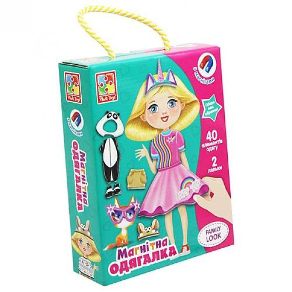 Дитяча гра "Магнітна одягалка "Family look" VT3702-21 40 елементів одягу