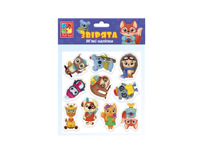 Набір мяких наклейок "Звірята" Vladi Toys VT4210-10 (укр)