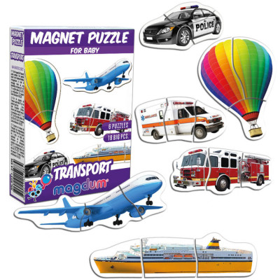 Набір магнітів Magdum Baby puzzle Транспорт ML4031-24 EN