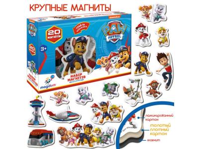 Дитячий набір магнітів Щенячий патруль "Веселі пригоди" Magdum ML4034-01 20 шт Дитячий набір магнітів Щенячий патруль "Веселі пригоди" Magdum ML4034-01 20 шт