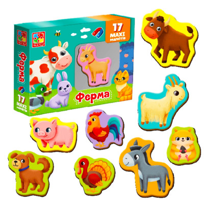 Набір магнітів MAXI "Ферма" Vladi Toys VT3106-24 17 шт