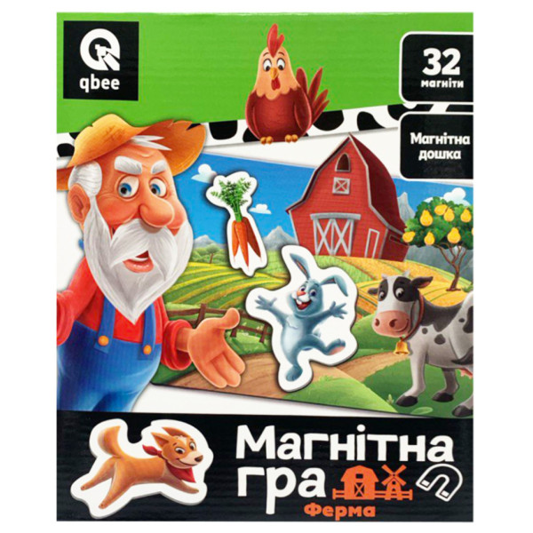 Дитяча магнітна гра "Ферма" QB600-003 32 магніти і магнітна дошка Дитяча магнітна гра "Ферма" QB600-003 32 магніти і магнітна дошка