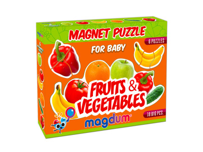 Набір магнітів Baby puzzle "Фрукти та овочі" ML4031-25 EN 6 картинок