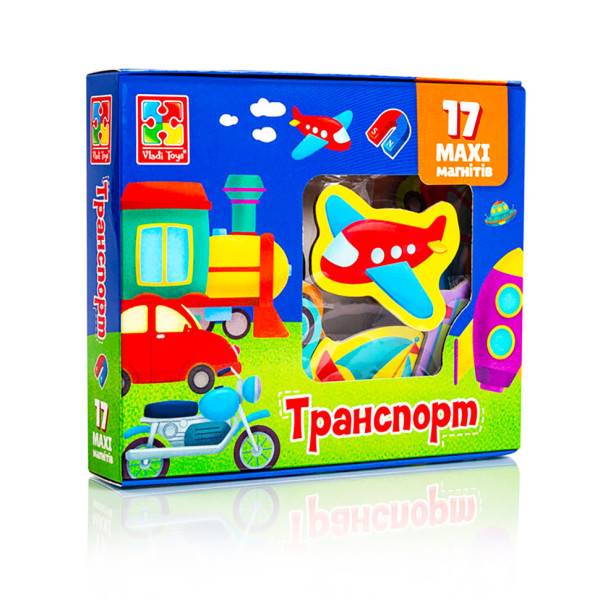 Набір магнітів MAXI "Транспорт" Vladi Toys VT3106-26 17 шт