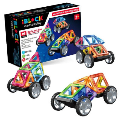 Дитячий магнітний конструктор PL-923-527 16 деталей Дитячий магнітний конструктор PL-923-527 16 деталей