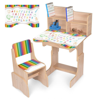 Дитяча Парта N 2071-11-3 коричневий зі стільчиком