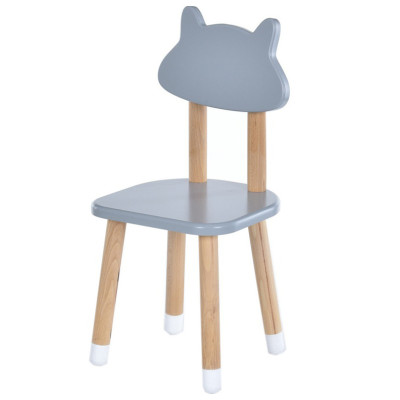 Дитячий стільчик "Котик" 04-5C4 сірий МДФ