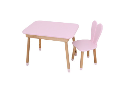 Столик зі стільчиком 04-027R-TABLE зайчик рожевий