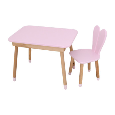 Столик зі стільчиком 04-027R-TABLE зайчик рожевий