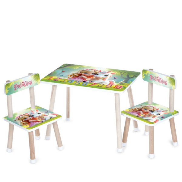 Дитячий столик M 501-35 стільниця 60 х 40 см, 2 стільчики