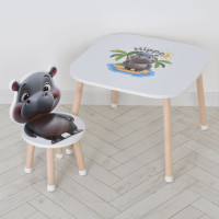 Дерев'яний дитячий столик M 502-6 зі стільчиком