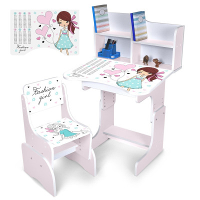 Дитяча Парта N 2071-8-7 білий зі стільчиком